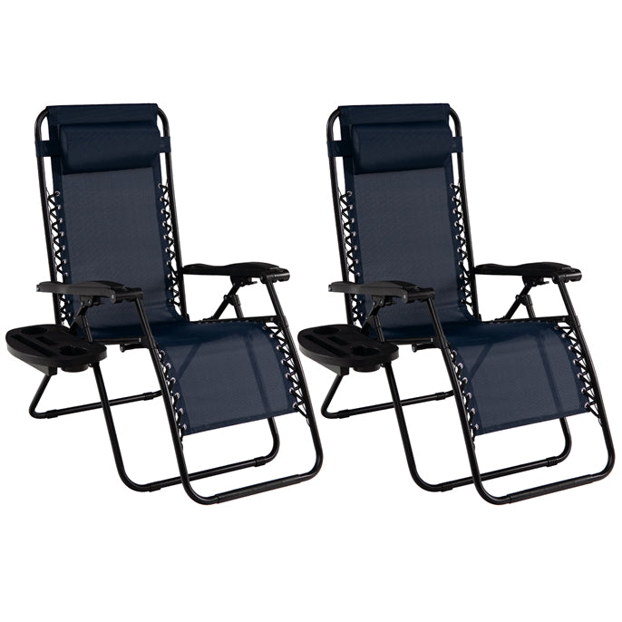 Patio Zero Gravity Lounge Chair with Cup Holder & Removable Pillow