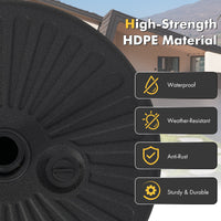 50 cm Fillable Round Umbrella Base Stand, Heavy-Duty Patio Umbrella Holder