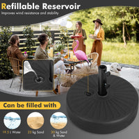 50 cm Fillable Round Umbrella Base Stand, Heavy-Duty Patio Umbrella Holder