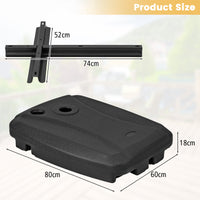 Universal Offset Umbrella Base, Water & Sand Filled Heavy Duty Base with Cross Base & Wheels