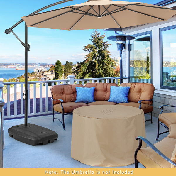 Universal Offset Umbrella Base, Water & Sand Filled Heavy Duty Base with Cross Base & Wheels