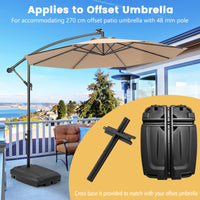 Universal Offset Umbrella Base, Water & Sand Filled Heavy Duty Base with Cross Base & Wheels