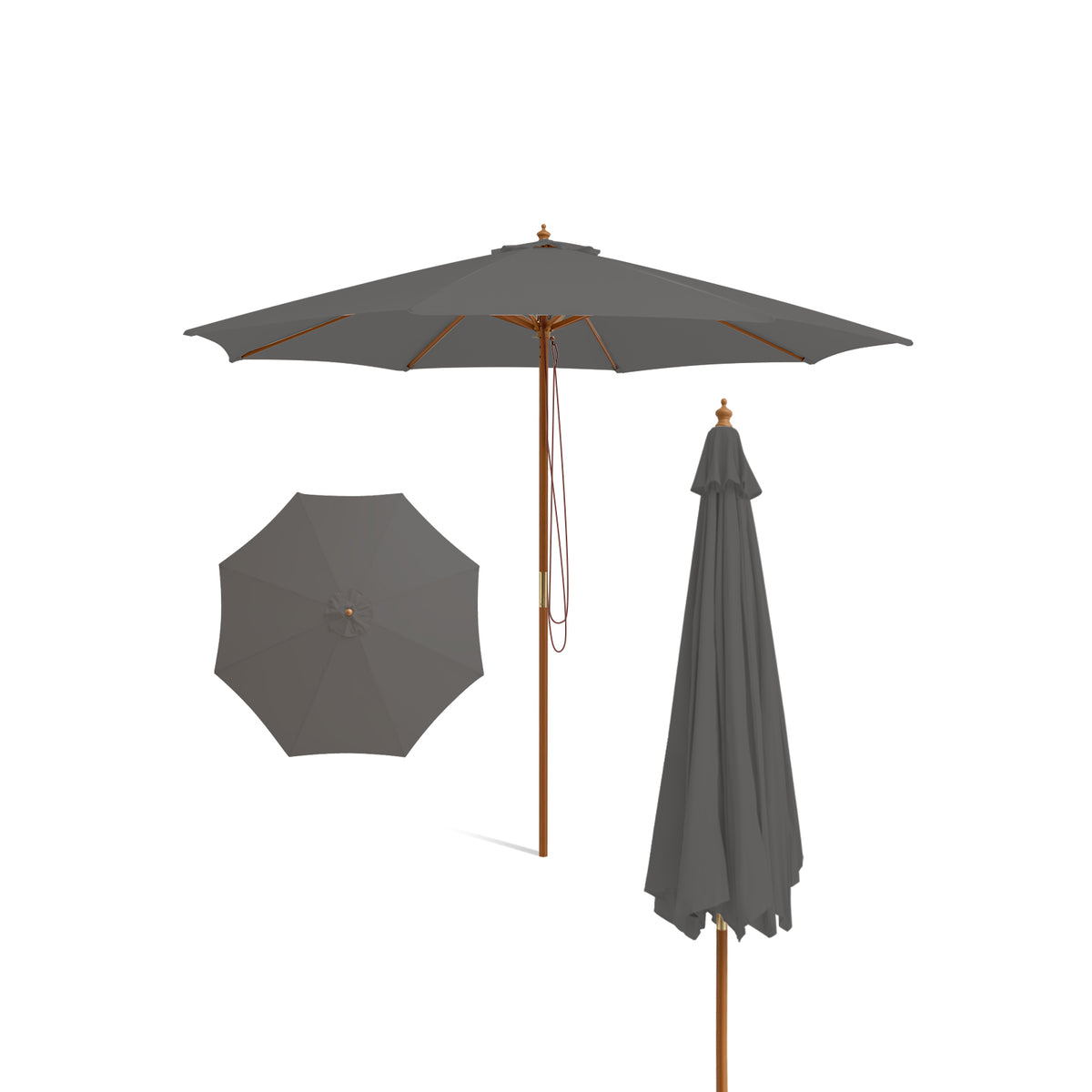 3M Outdoor Patio Umbrella w/Ventilation Hole,Poolside, Backyard and Beach, Beige