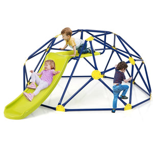 Kids Climbing Dome & Play Set, Geometric Dome Climber with Slide, Fabric Cushion, 150 KG Load Capacity