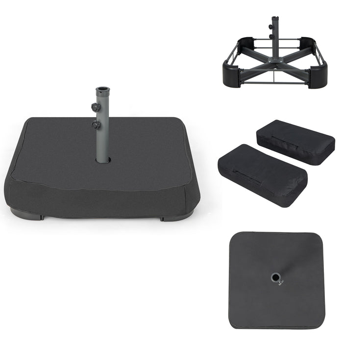 90 kg Patio Umbrella Base with Sandbags, 2 Tightening Knobs