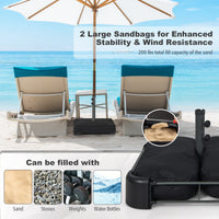 90 kg Patio Umbrella Base with Sandbags, 2 Tightening Knobs