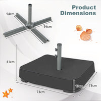 90 kg Patio Umbrella Base with Sandbags, 2 Tightening Knobs