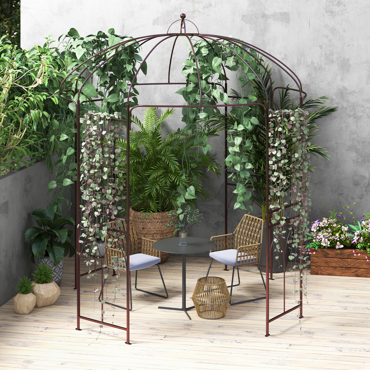Birdcage Shape Garden Arbor, 211cm Wide x 256cm High