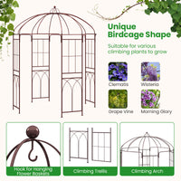 Birdcage Shape Garden Arbor, 211cm Wide x 256cm High