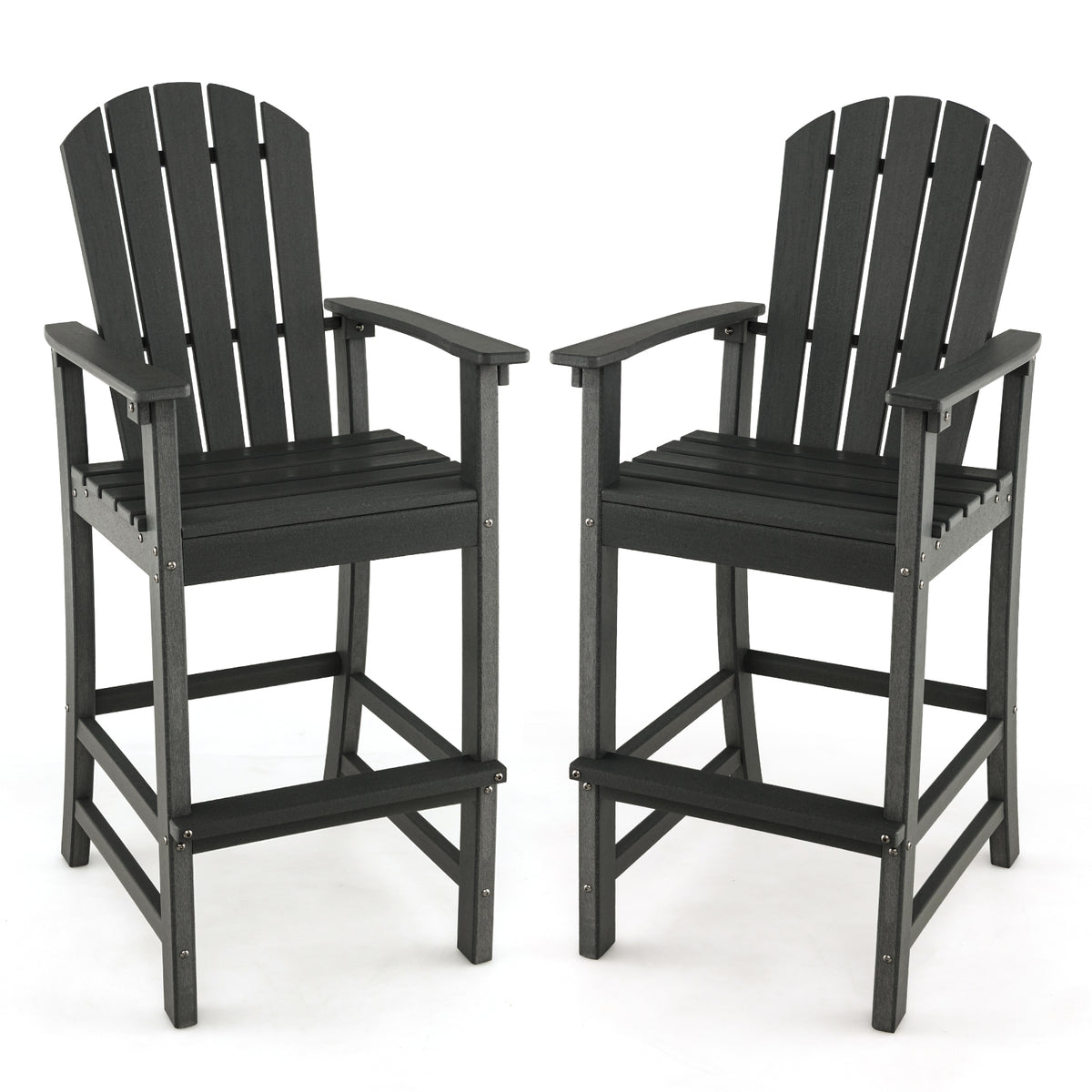 Outdoor Tall Adirondack Chair 77cm Seat Height HDPE Bar Height Bar Stool Balcony