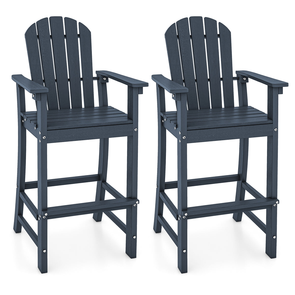 Outdoor Tall Adirondack Chair 77cm Seat Height HDPE Bar Height Bar Stool Balcony