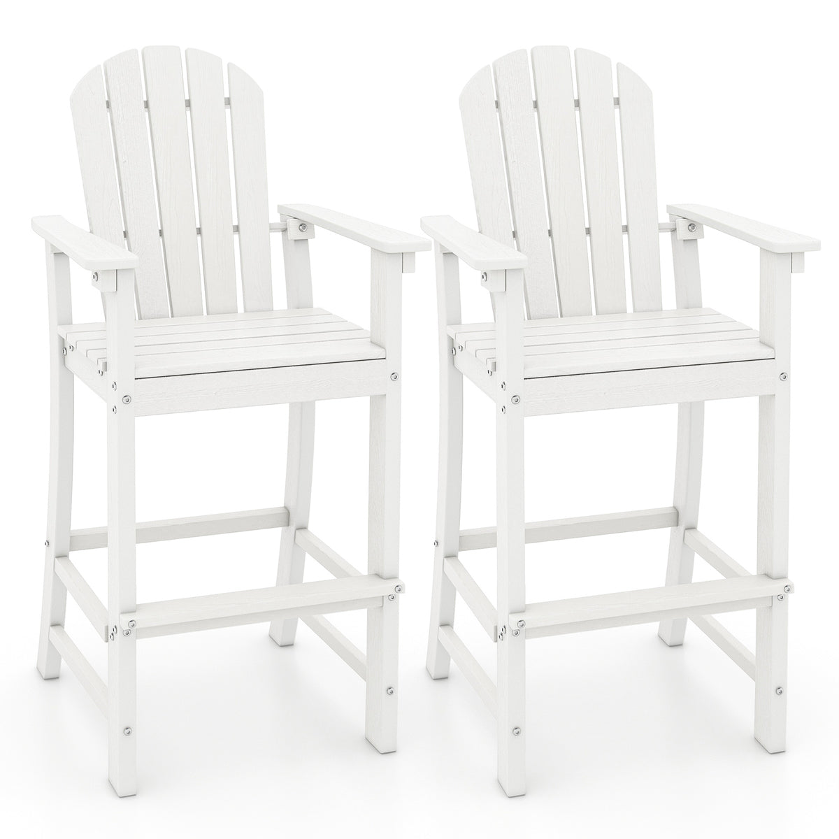 Outdoor Tall Adirondack Chair 77cm Seat Height HDPE Bar Height Bar Stool Balcony