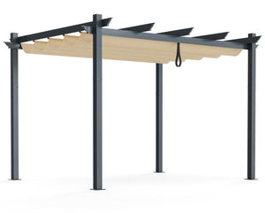 Outdoor Retractable Pergola with Retractable Canopy Cover for Garden