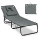 Face Down Tanning Chair, Beach Lounge Chair with 5-Level Adjustable Backrest & 3 Removable Pillows
