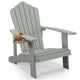 Adirondack Chair, HIPS Adirondack Chair w/Cup Holder, Realistic Wood Grain, Weather Resistant Outdoor Chair for Patio