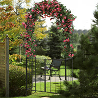 230CM Tall Heavy-Duty Metal Arbour Archway for Climbing Plant Rose Vine
