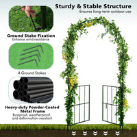 230CM Tall Heavy-Duty Metal Arbour Archway for Climbing Plant Rose Vine