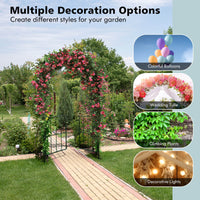230CM Tall Heavy-Duty Metal Arbour Archway for Climbing Plant Rose Vine