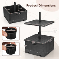 80kg Outdoor Fillable Umbrella Base w/ Table Tray, Weighted Bag, Wheel, Handle