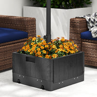 80kg Outdoor Fillable Umbrella Base w/ Table Tray, Weighted Bag, Wheel, Handle