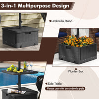 80kg Outdoor Fillable Umbrella Base w/ Table Tray, Weighted Bag, Wheel, Handle