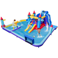 Kids Inflatable Jumping Castle w/2 Slides, Splash Pool, Jumping Area