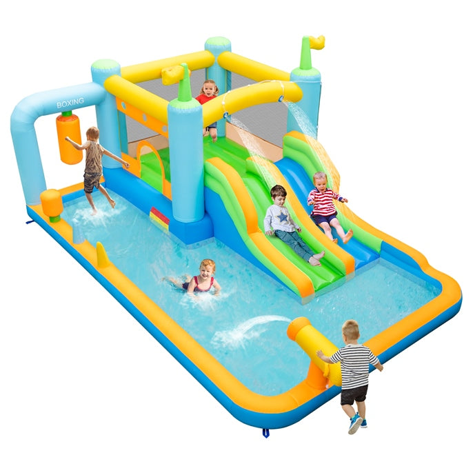 Inflatable Bounce House with Dual Slides for Kids Aged 3-10 Years (with Blower)