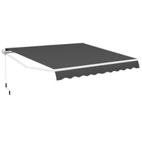 4 x 2.5 m Retractable Awning, Patio Sunshade Shelter with Manual Hand Crank & Heavy-Duty Aluminum Frame