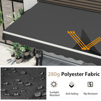 4 x 2.5 m Retractable Awning, Patio Sunshade Shelter with Manual Hand Crank & Heavy-Duty Aluminum Frame