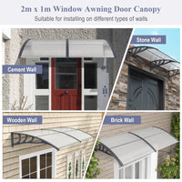 199 x 99 cm Window Awning Door Canopy Exterior
