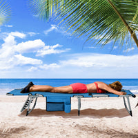 Outdoor Folding Chaise Lounge Chair, 5-position Lounge Chair with Adjustable Footrest