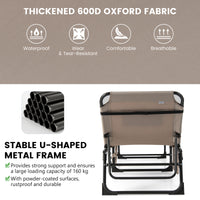 Folding Convertible Camping Lounger w/Face Hole & Pillows & Storage Pocket, 5-Position Adjustable Backrest