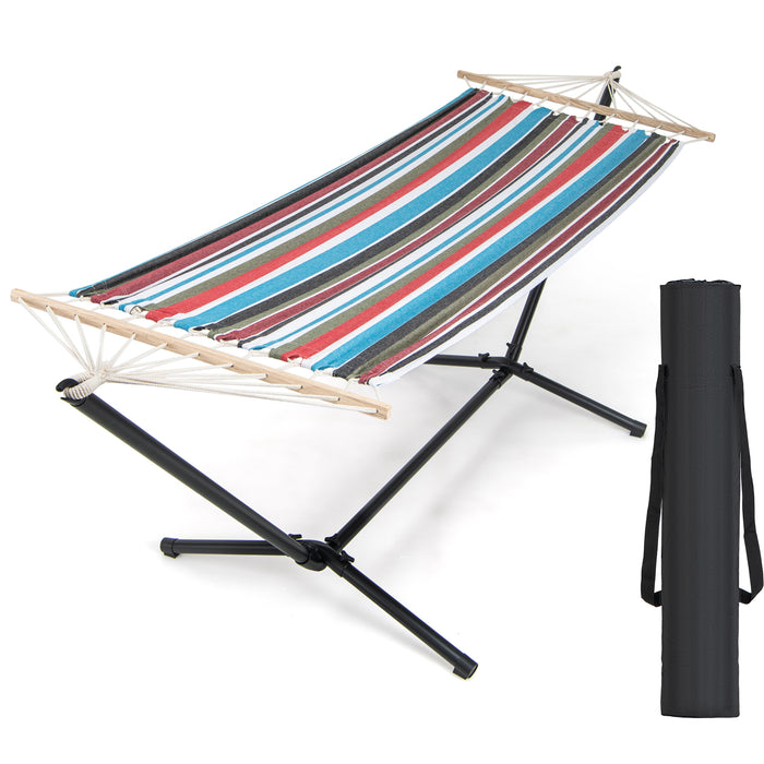 Portable Hammock with Stand, Outdoor Hammock with Space-saving Metal Frame