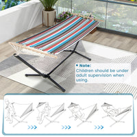Portable Hammock with Stand, Outdoor Hammock with Space-saving Metal Frame