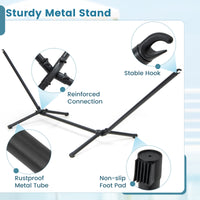 Portable Hammock with Stand, Outdoor Hammock with Space-saving Metal Frame