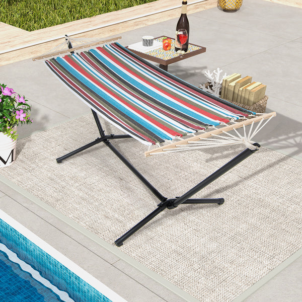 Portable Hammock with Stand, Outdoor Hammock with Space-saving Metal Frame