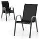 Set of 4 Outdoor Patio Chairs, Stackable Armchair with Weather-Resistant Fabric