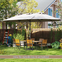 4.6 M Double-Sided Patio Umbrella with Hand-Crank System and Air Vents