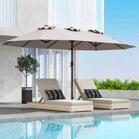 4.6 M Double-Sided Patio Umbrella with Hand-Crank System and Air Vents