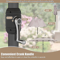 4.6 M Double-Sided Patio Umbrella with Hand-Crank System and Air Vents