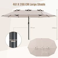 4.6 M Double-Sided Patio Umbrella with Hand-Crank System and Air Vents