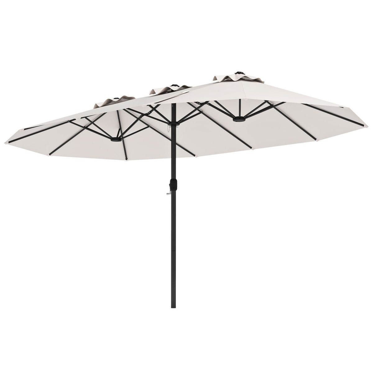 4.6 M Double-Sided Patio Umbrella with Hand-Crank System and Air Vents