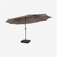 4.7M Double-Sided Patio Umbrella with Solar Lights, Oversized Outdoor Umbrella w/ 48 LED Lights