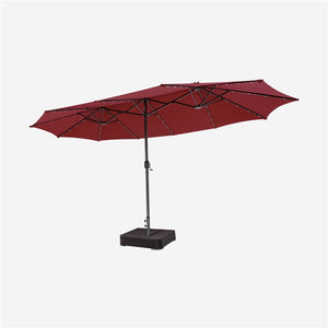 4.7M Double-Sided Patio Umbrella with Solar Lights, Oversized Outdoor Umbrella w/ 48 LED Lights