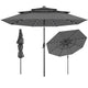 3m Solar Patio Umbrella w/ 32 LED Lights, 3-Tier Vented Top