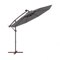 Outdoor Patio 3m Hanging Offset Umbrella w/ 32 LED Lights & Water-proof Canopy