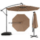 Outdoor Patio 3m Hanging Offset Umbrella w/ 40 LED Lights & Water-proof Canopy