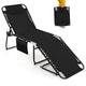 Patio Folding Chaise Lounge with 4-Level Backrest & Detachable Headrest Outdoor（59cm）