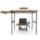 318 cm x 153 cm BBQ Grill Gazebo w/Side Awning Double-Tier Canopy Tent Shelter