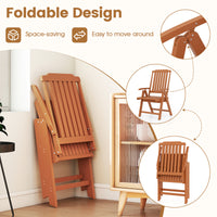 Foldable Patio Chair, All-Weather HDPE Outdoor Dining Chair w/ Armrest